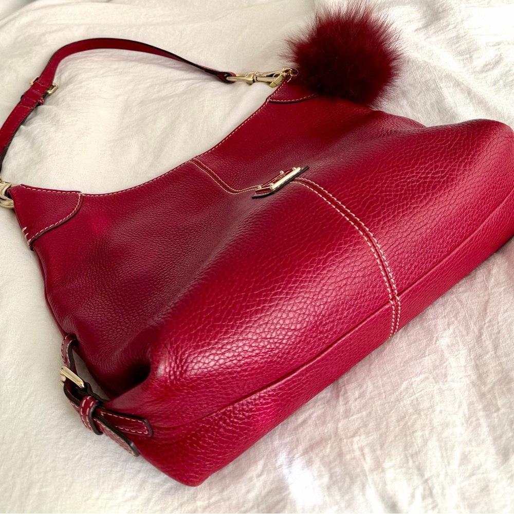 👑✅PRICE FIRM✅ Dooney & Bourke Cherry Red Leather Shoulder Bag - Picture 11 of 17
